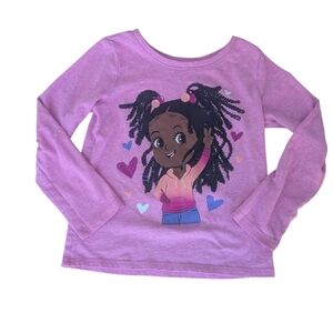 5/$15 Girls Kids The Children's Place Long Sleeve Pink Graphic Tee- Size 3T